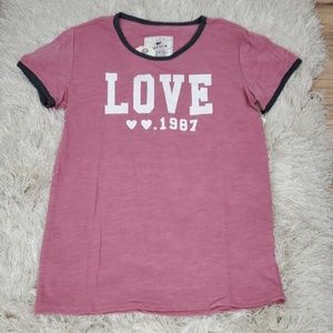 Women's T-Shirt LOVE 1987 top Color Pink Sz Large